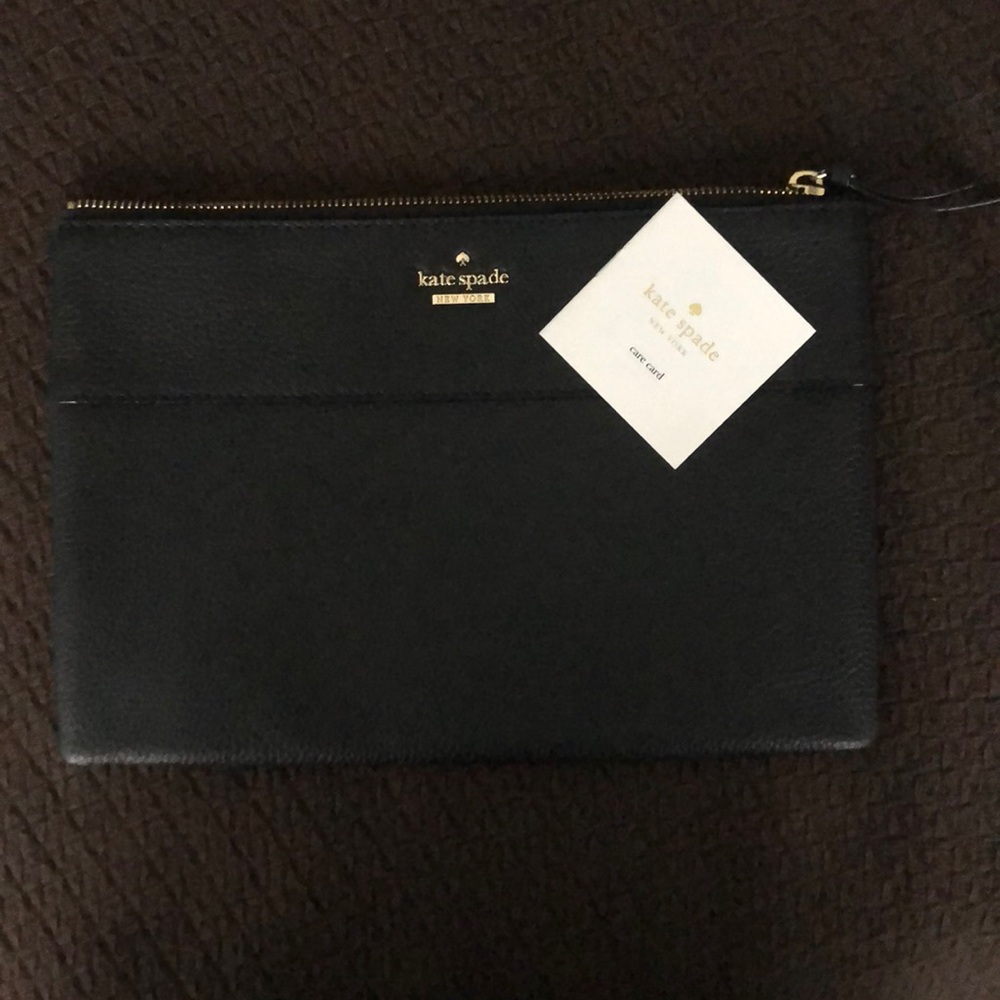 Kate Spade Black Leather Clutch